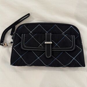 Vera Bradley Black and Blue Quilted Wristlet